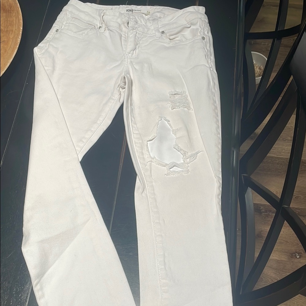 RSQ - Women's White Distressed Jeans